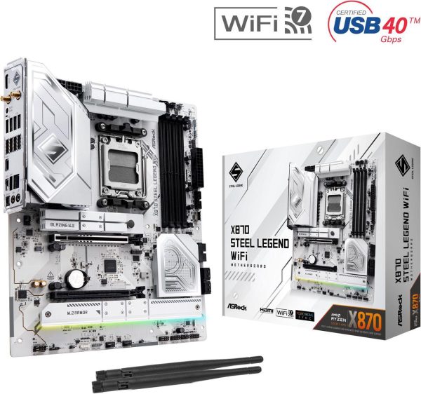 ASRock X870 STEEL LEGEND WIFI AM5 AMD X870 SATA 6Gb/s ATX Motherboard