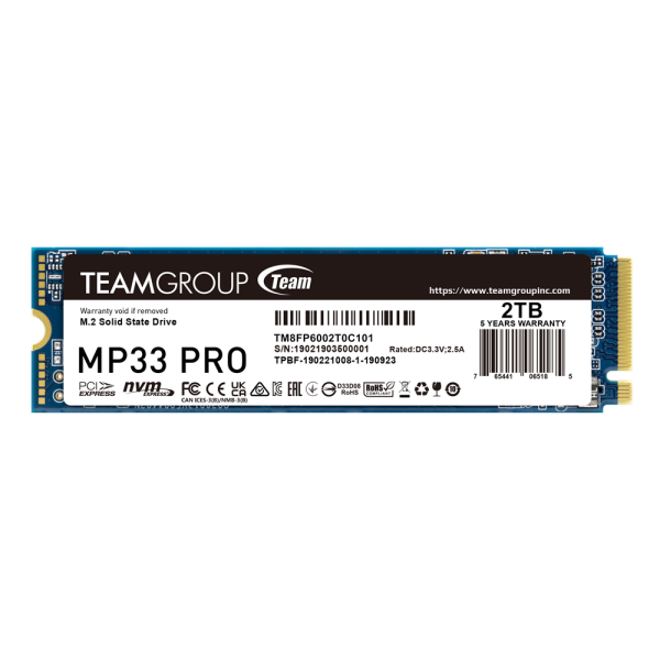 Team Group 2TB MP33 PRO NVMe Gen 3 (3500/3000) - 1000TBW